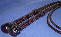 Matched Pair of 5ft Brandy 12 plait Classic American Bullwhips with Custom Black Accents D